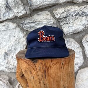 Vintage Chicago Bears Mesh Trucker Hat Embroidered Patch NFL Dark Blue Hat 1980s